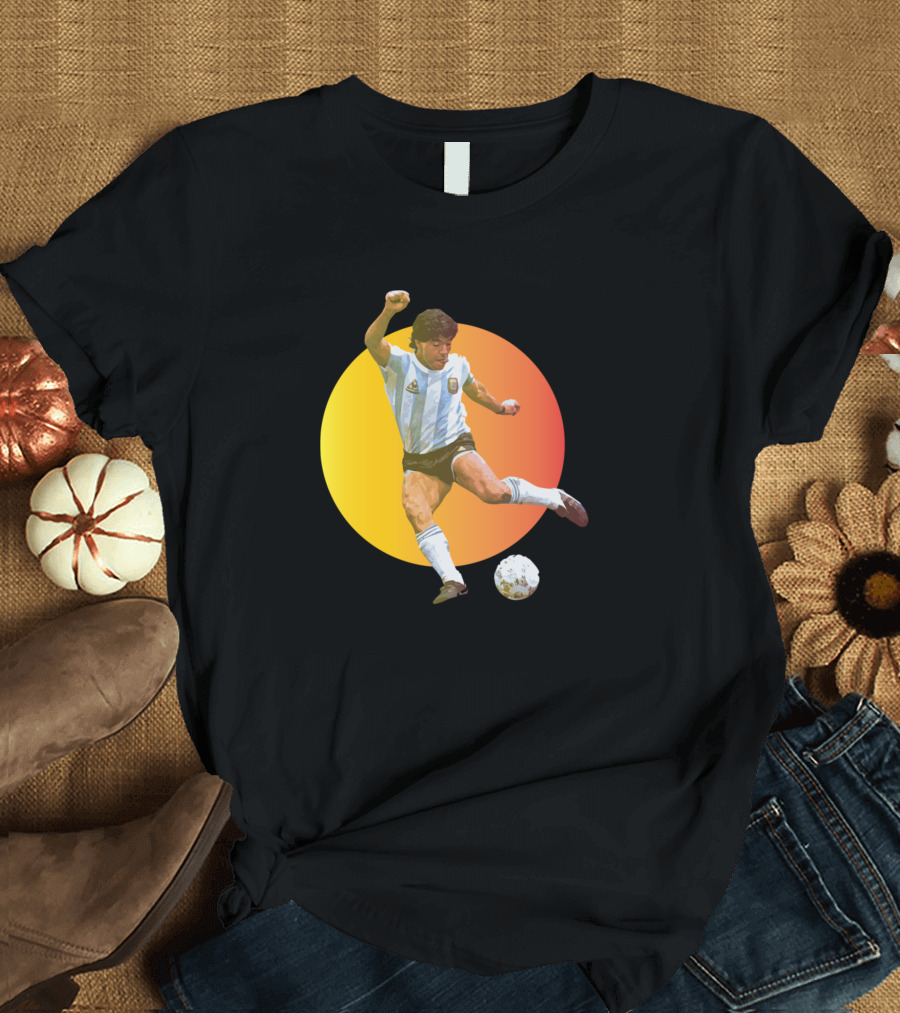 El Diego Maradona Argentina Golden Boy Soccer Legend T-Shirt