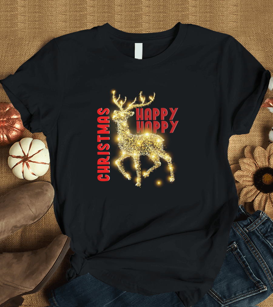 Happy Happy Christmas Reindeer T-Shirt