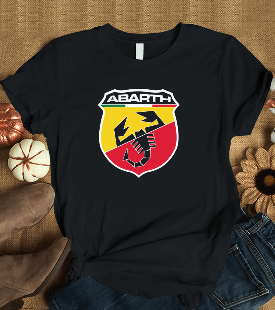 Abarth Scorpion Logo Black Yellow Red Racing Badge T-Shirt