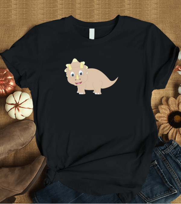 T-Shirt: Cartoon Triceratops Children Dino Motif Cute Kids Paleontology T-Shirt Cartoon Triceratops Children Dino Motif Cute Kids Paleontology T-Shirt