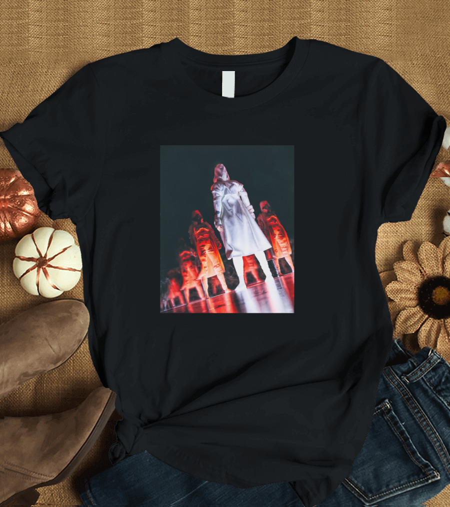 Corrupted Mirror Hooded Figures in Reflected Red Light T-Shirt