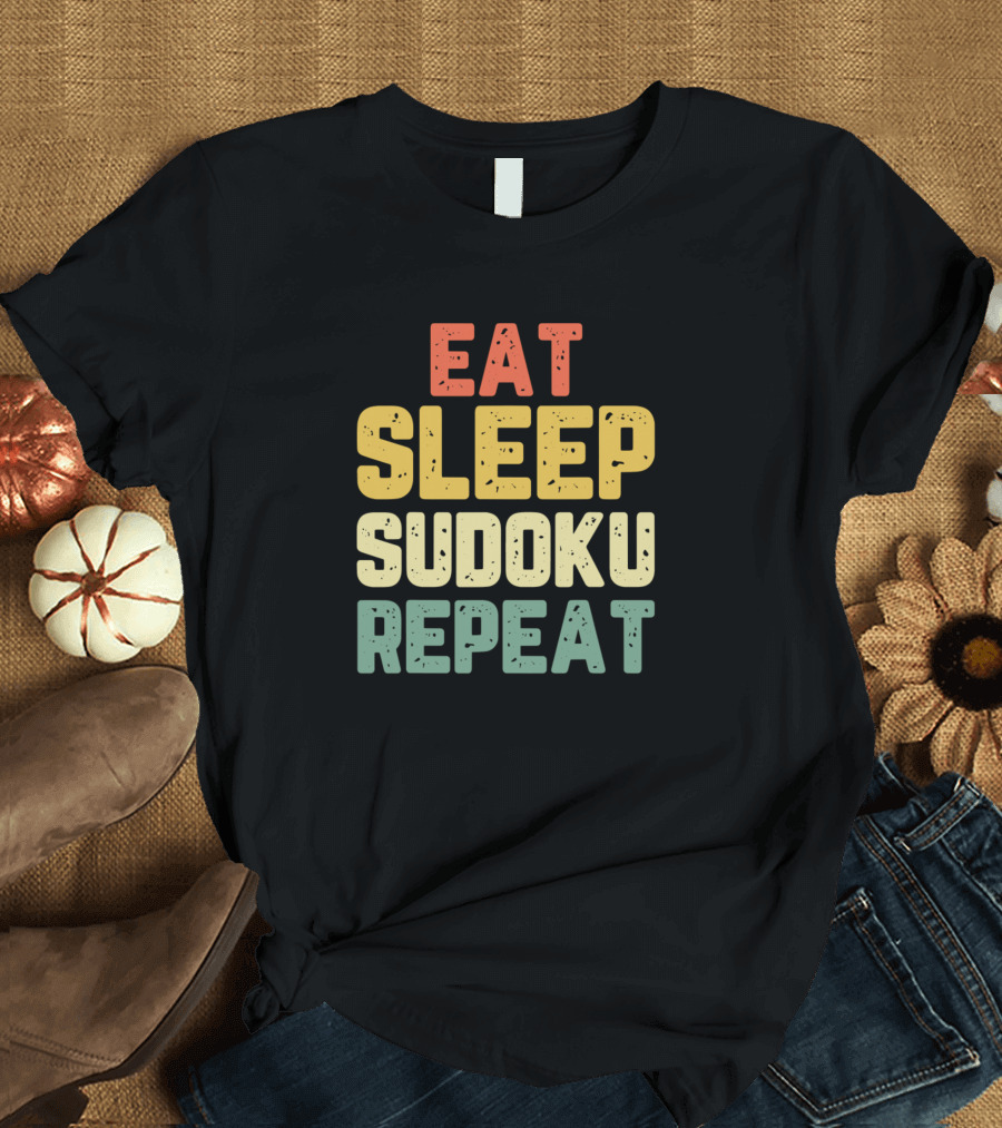 Eat Sleep Sudoku Repeat Puzzle Player Lover Vintage T-Shirt