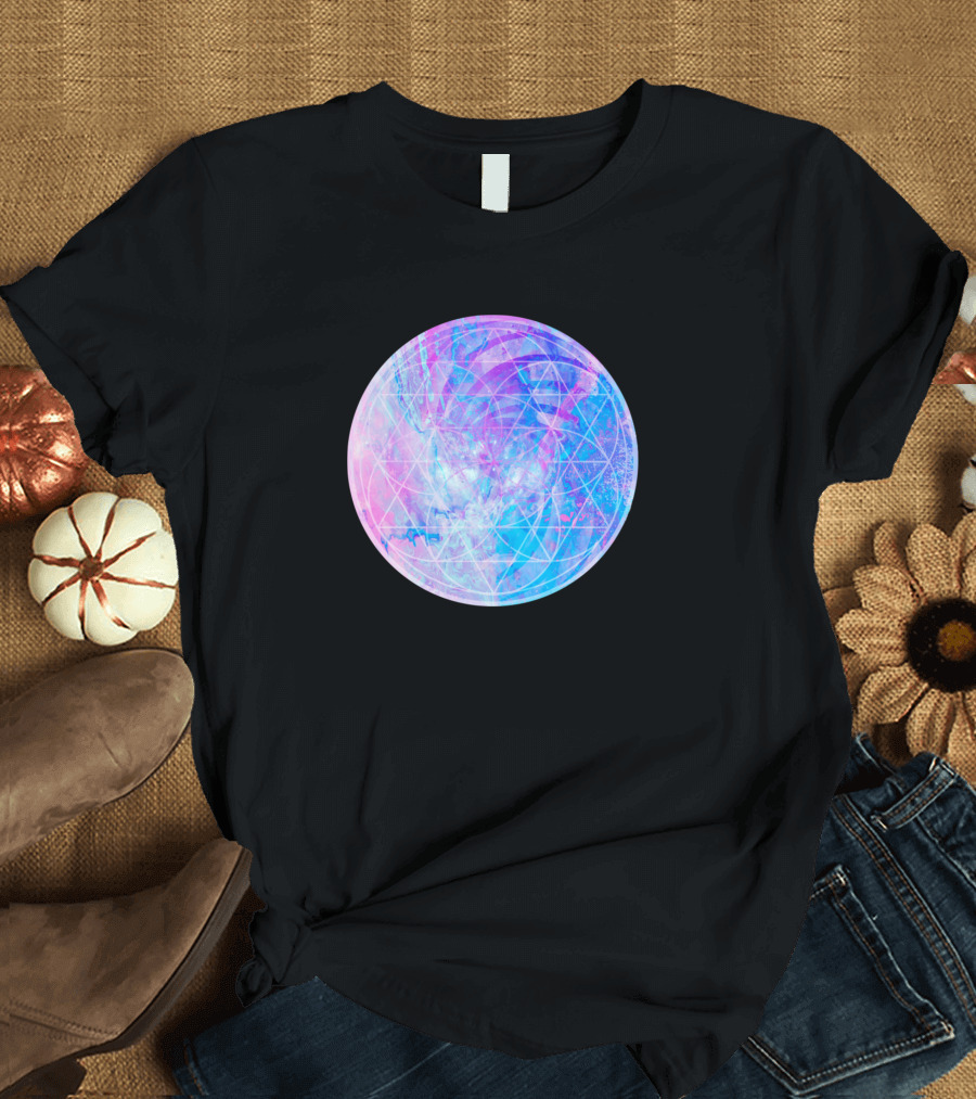 Geometric Galaxy Circular Holographic T-Shirt