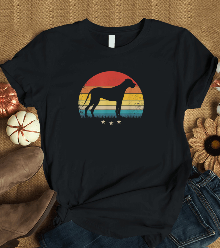 Great Dane Retro Silhouette with Stars T-Shirt