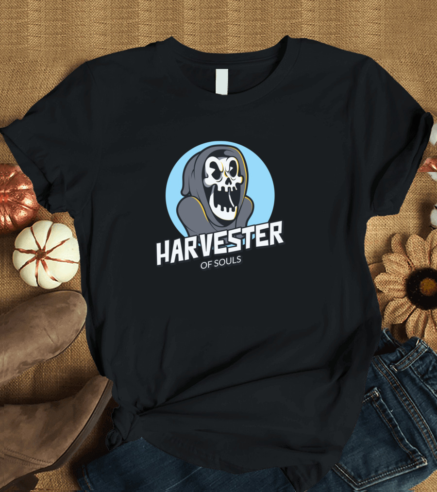 HARVESTER OF SOULS Grim Reaper Cartoon T-Shirt