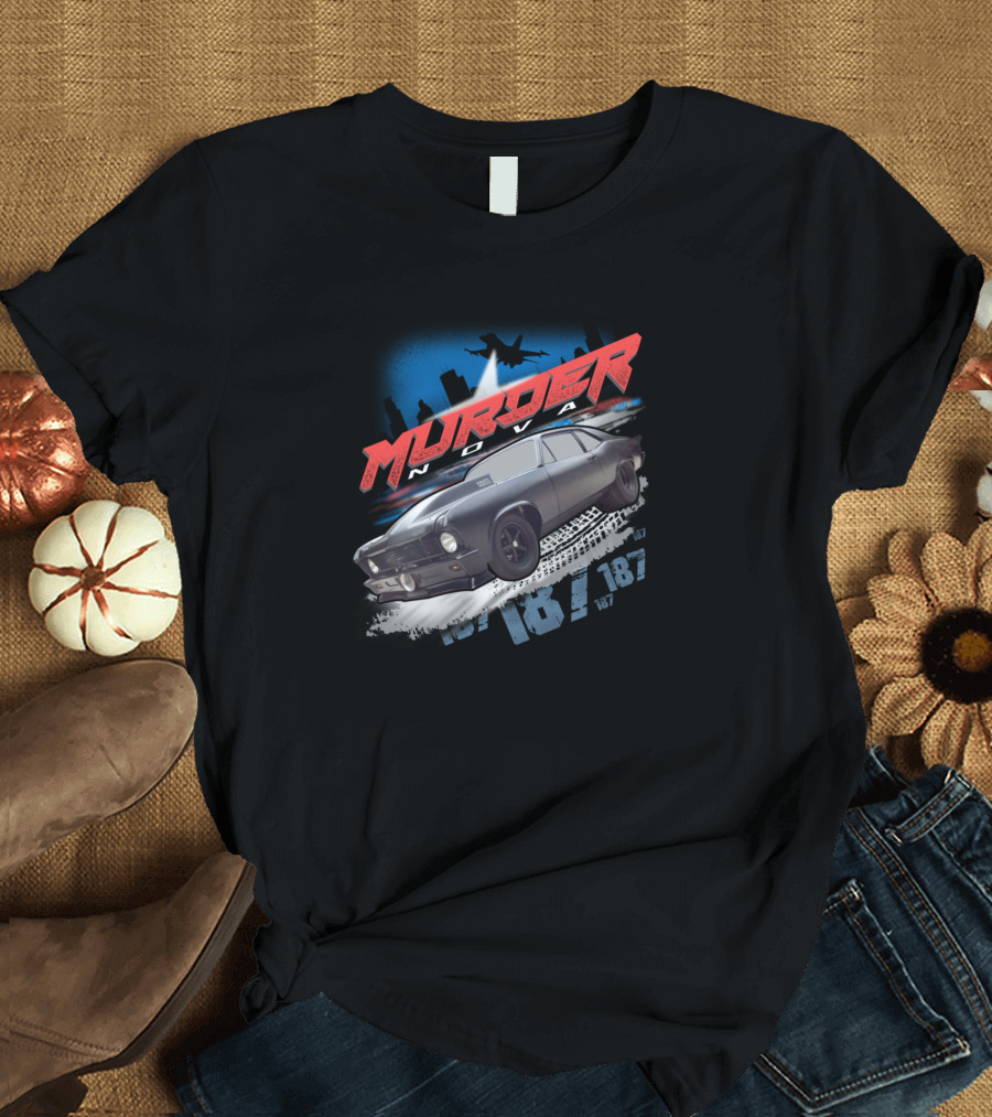 Murder Nova 187 Classic Muscle Car with Jet Black T-Shirt
