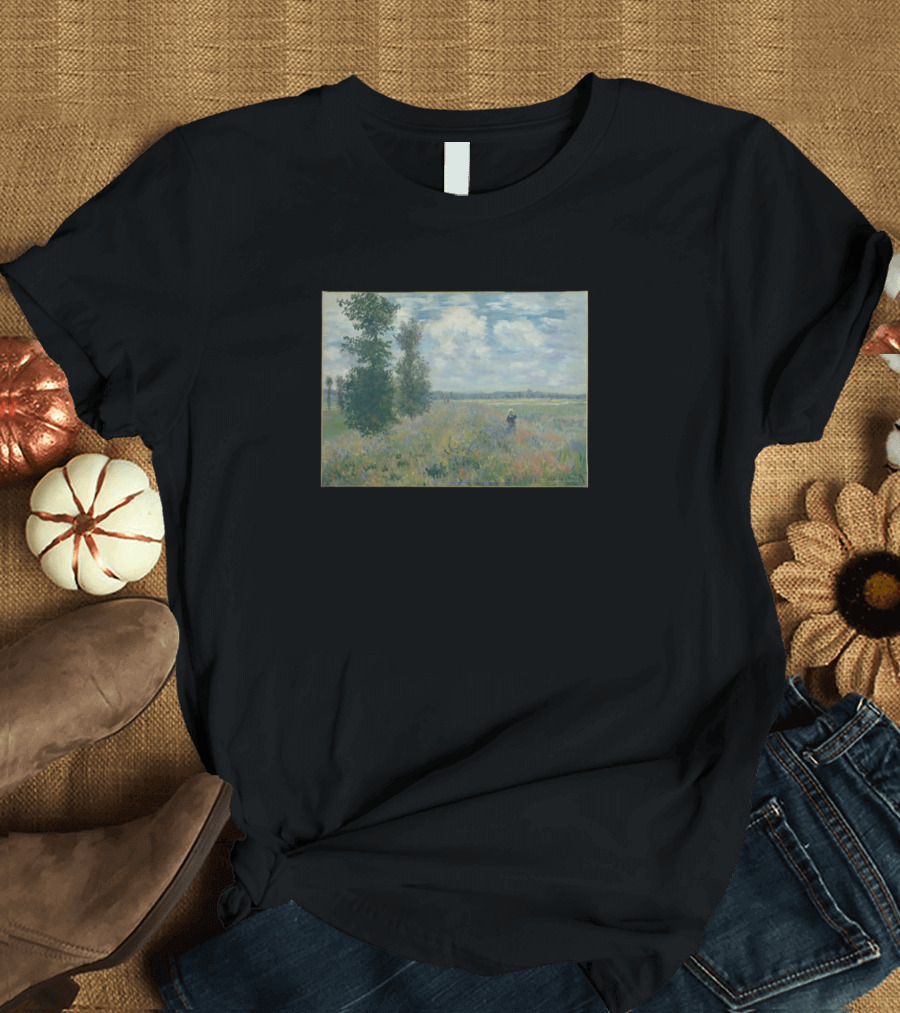 Poppy Fields Near Argenteuil Monet Painting Print T-Shirt