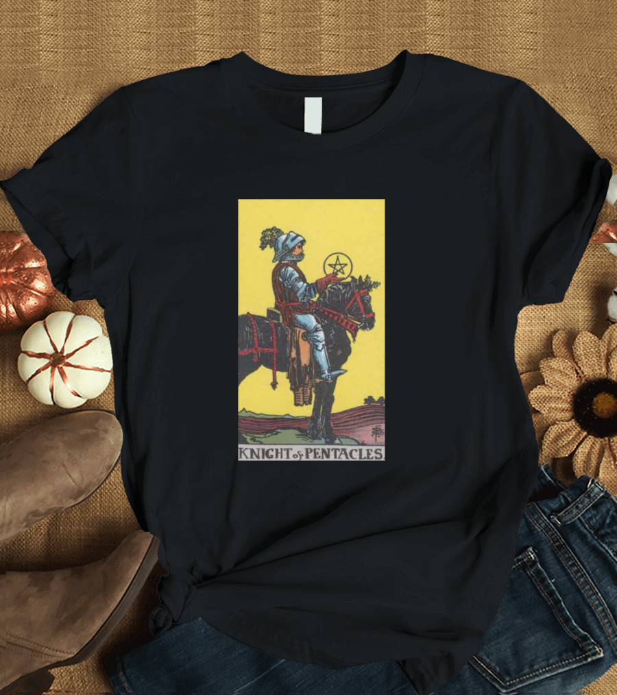 Rider Waite Tarot Card Knight Of Pentacles T-Shirt