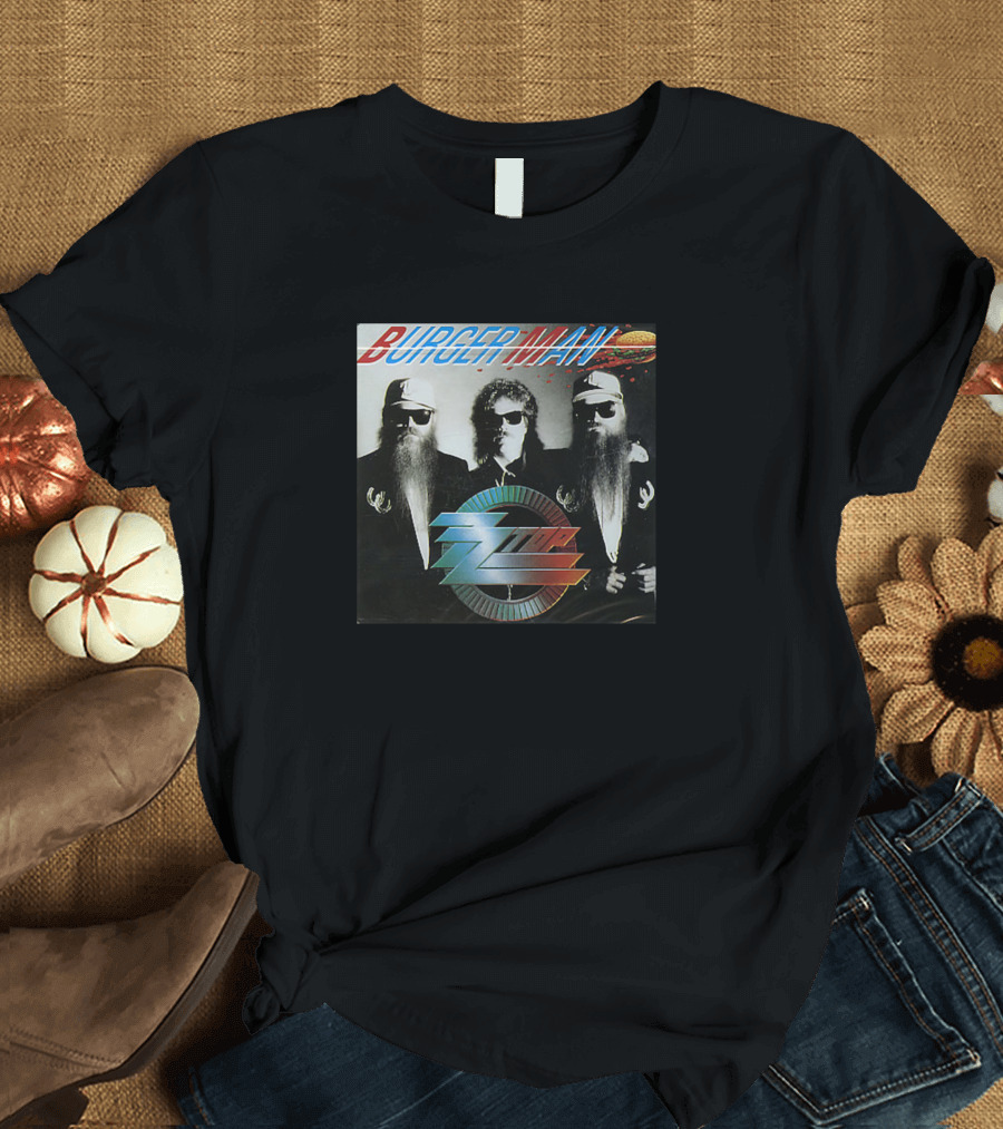 ZZ Top Burger Man Album Cover Trio T-Shirt