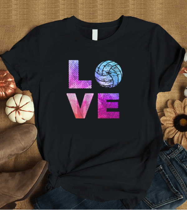 T-Shirt: Love Volleyball Vintage Retro Player T-Shirt Love Volleyball Vintage Retro Player T-Shirt