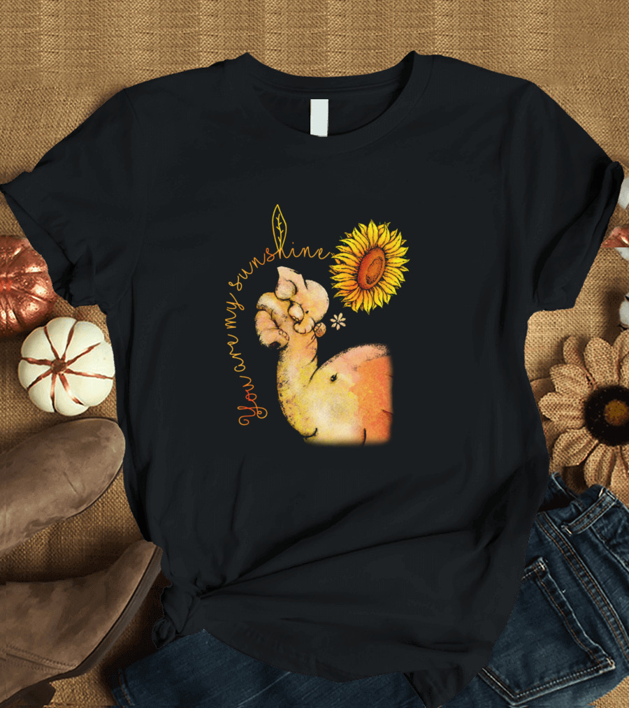 You Are My Sunshine Elephant with Sunflower T-Shirt
