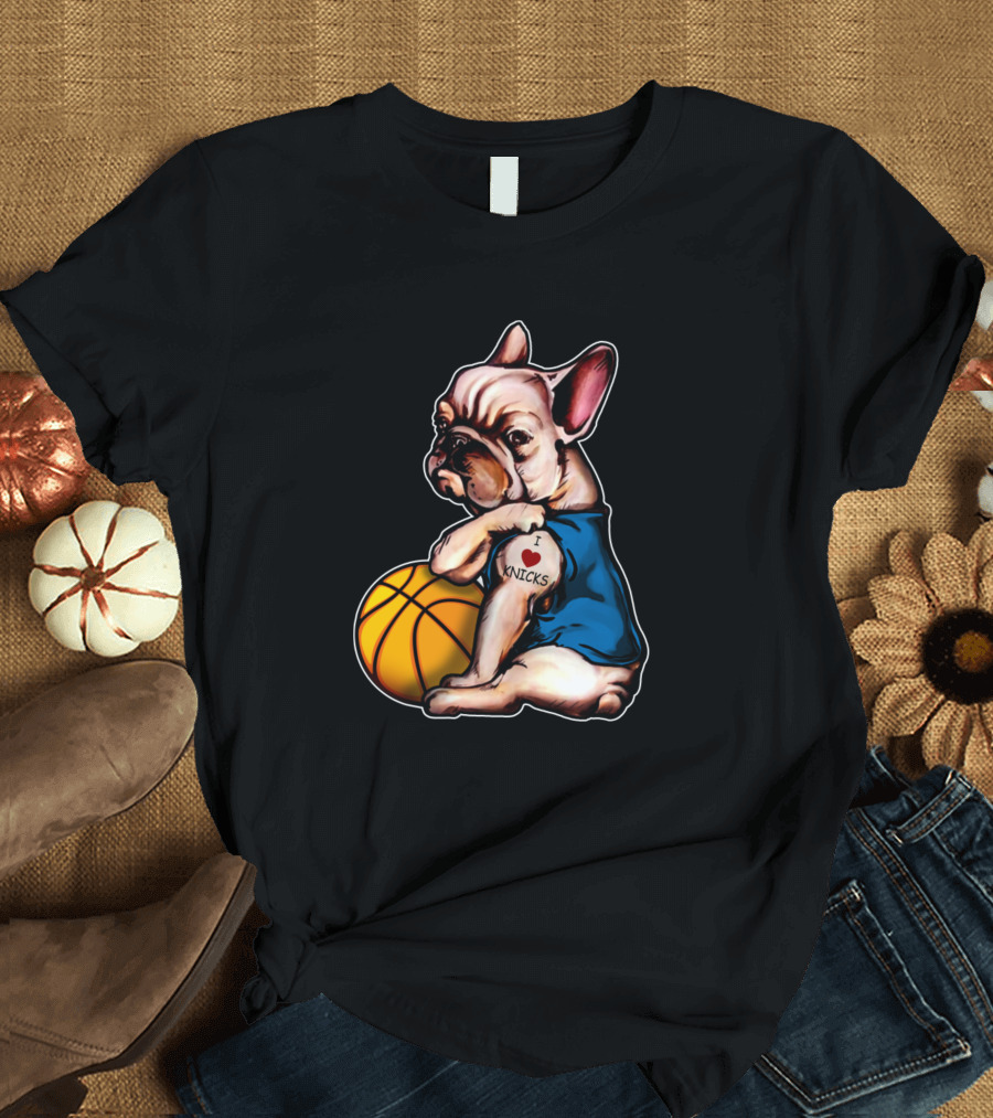 I Love Knicks English Bulldogs Basketball T-Shirt