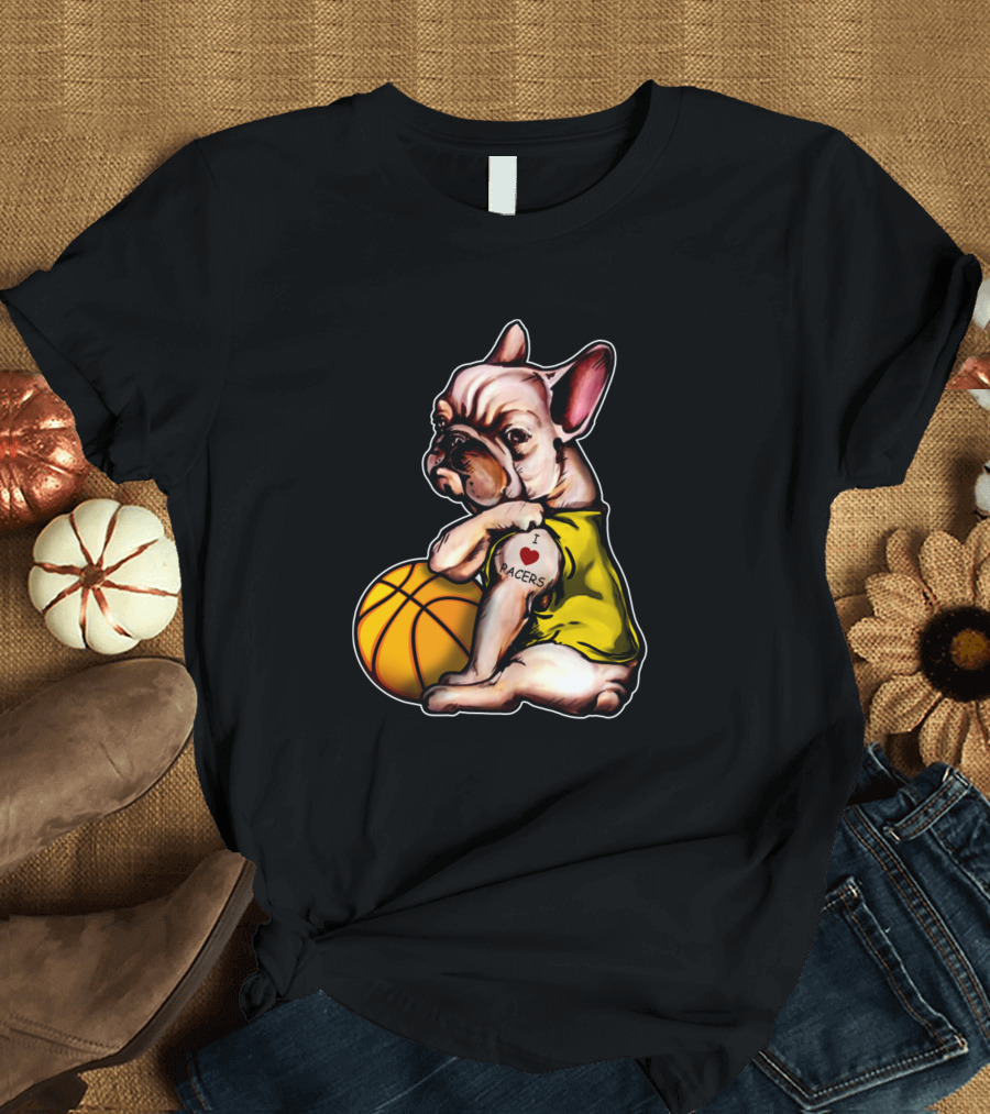 I Love Pacers English Bulldogs Basketball T-Shirt