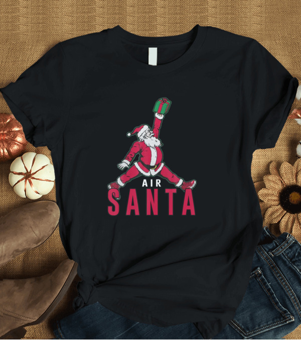T-Shirt: Air Santa Claus Dunk Funny Christmas Basketball T-Shirt Air Santa Claus Dunk Funny Christmas Basketball T-Shirt
