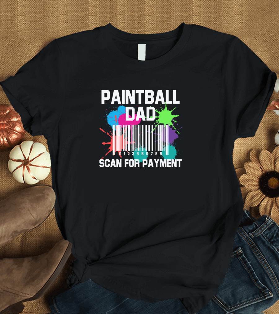 Paintball Dad Scan for Payment Barcode T-Shirt