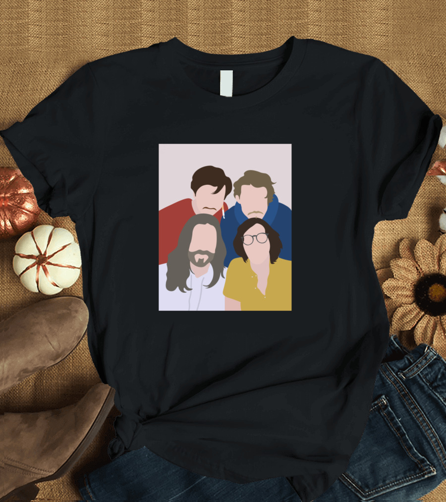 O Grilo Band Members Illustration with Colorful Outfits T-Shirt