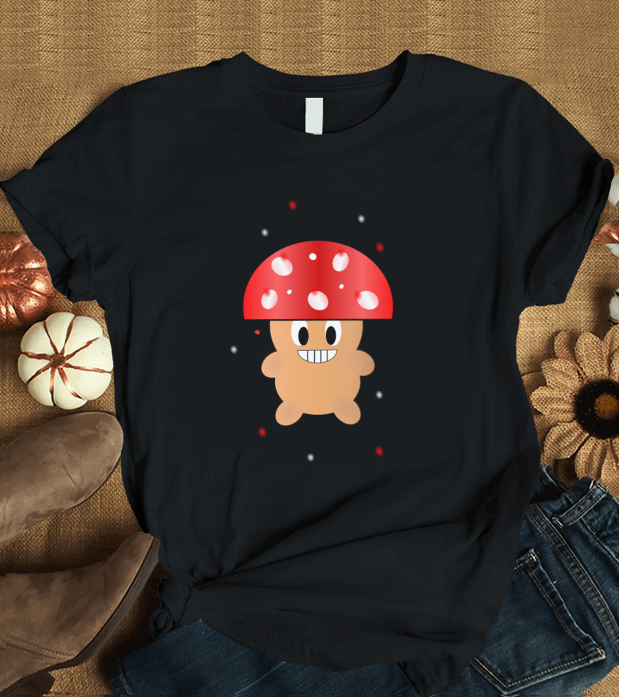 Red Mushroom Cartoon Character T-Shirt