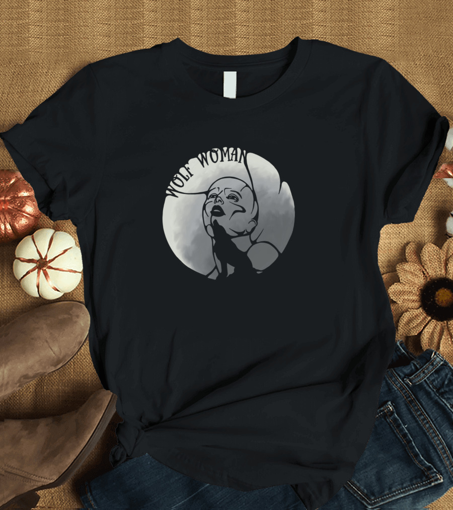 Wolf Woman Howling at the Moon T-Shirt