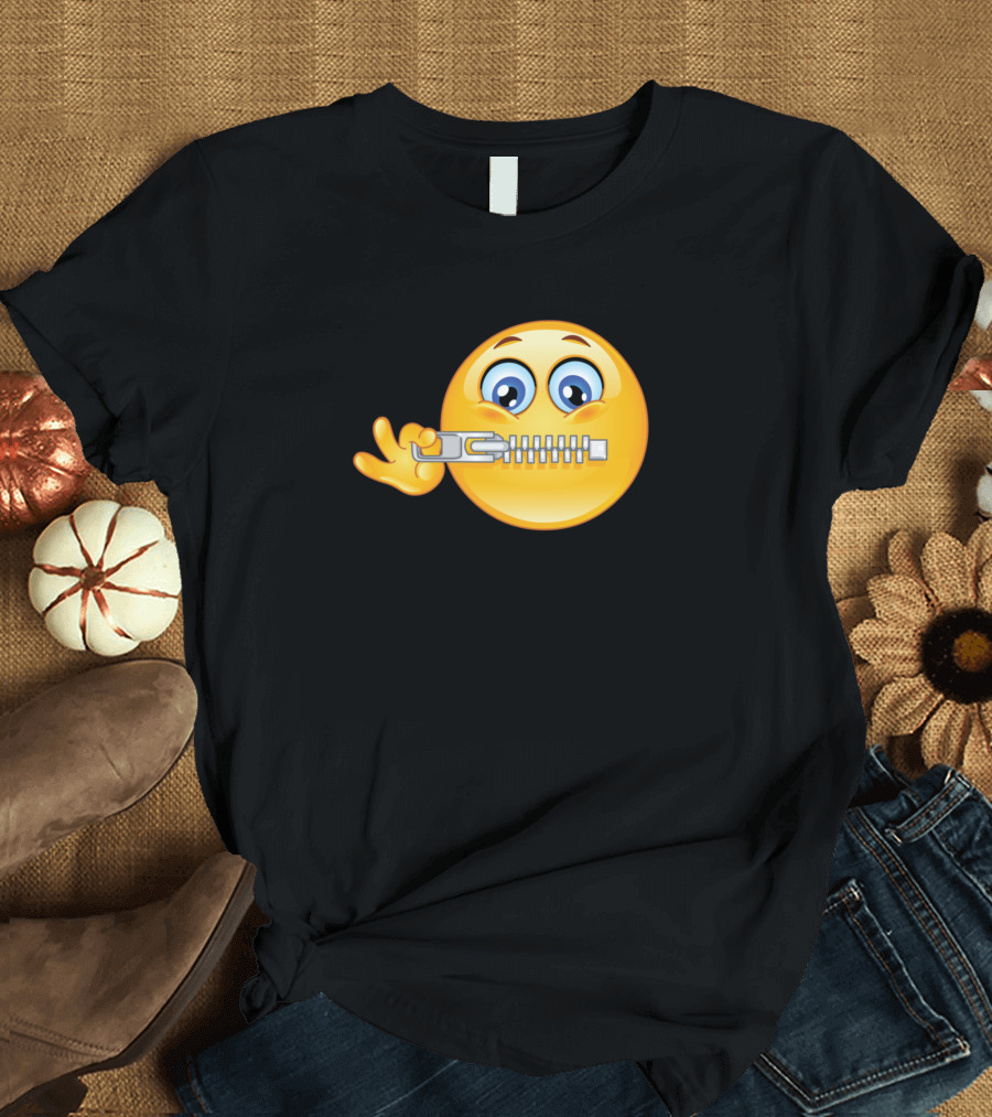 Zipper Mouth Emoji Silence T-Shirt