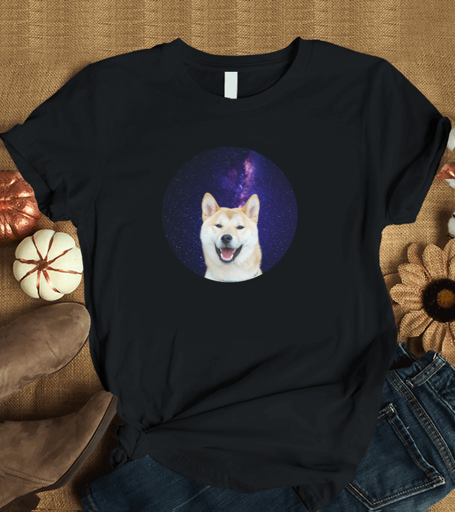 Shiba Inu Dog Lover Funny Face in Galaxy T-Shirt