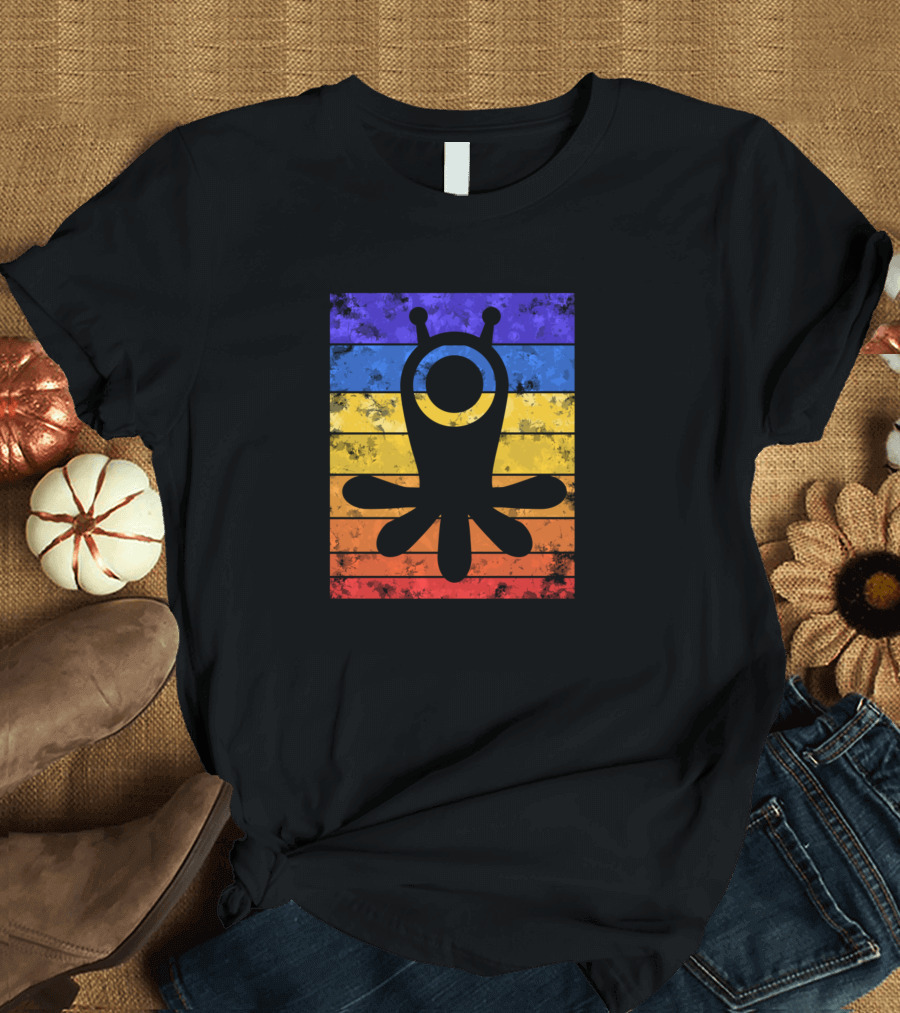 Octopus Sunset Retro Rainbow T-Shirt