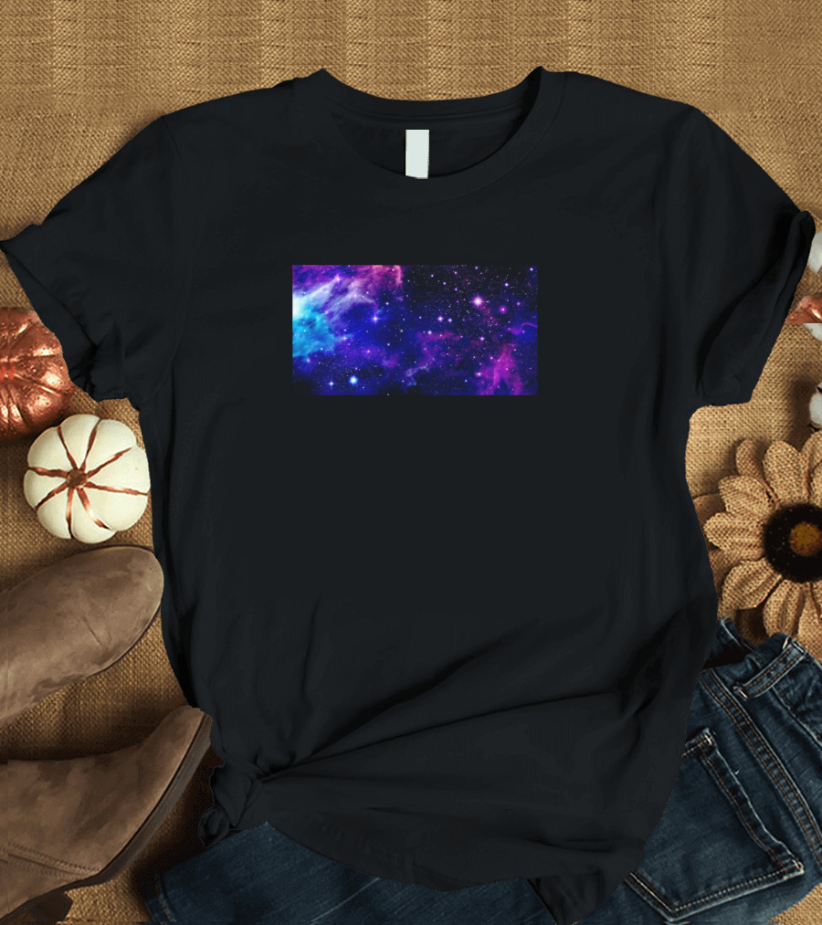 Blue Purple Galaxy Stars Cosmic Space Scene T-Shirt