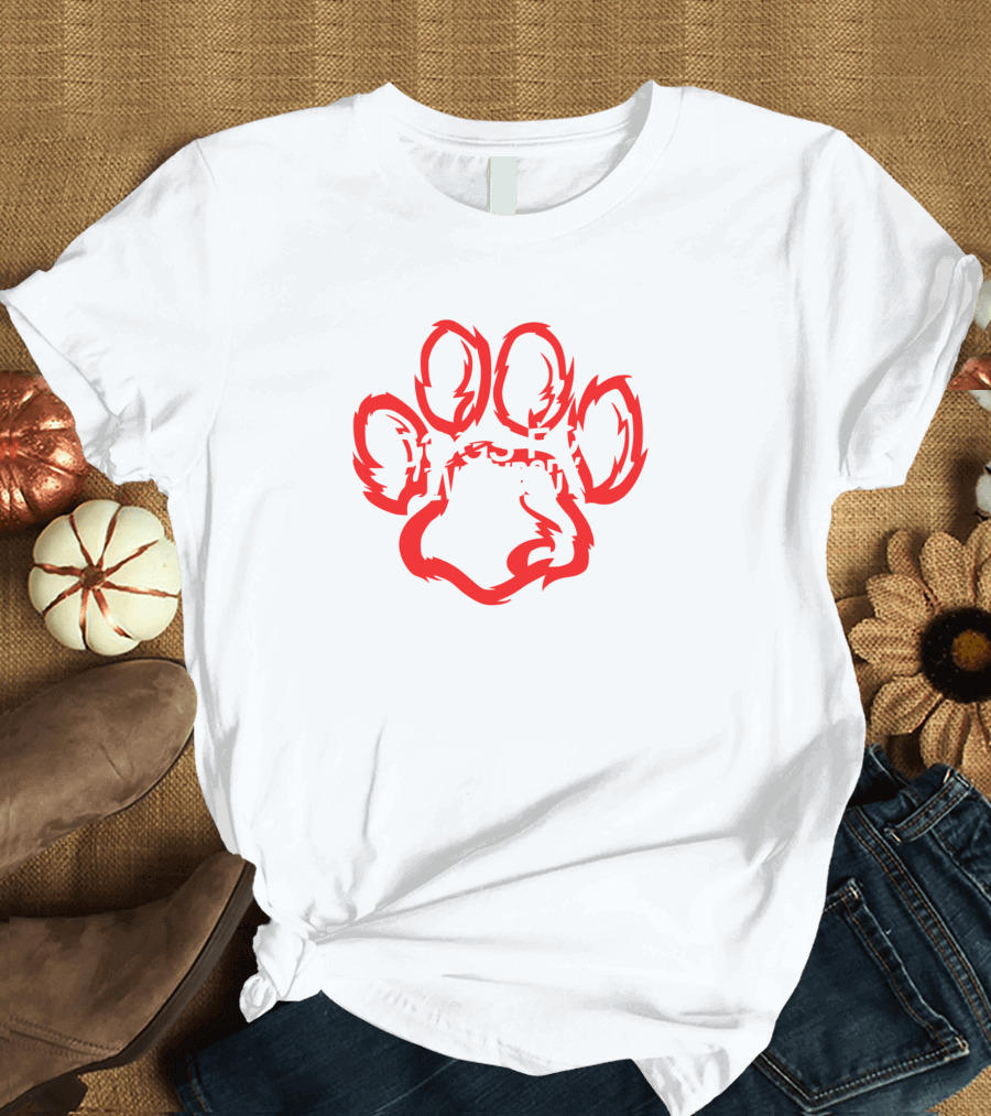 Dogs For Everybody Red Paw Prints T-Shirt