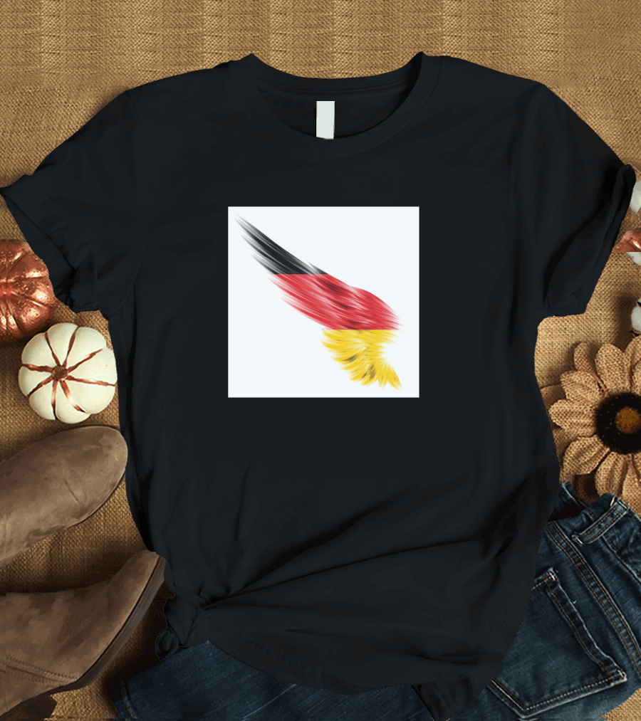 Gerrmany Black Red Yellow German Flag Brushstroke Wing T-Shirt