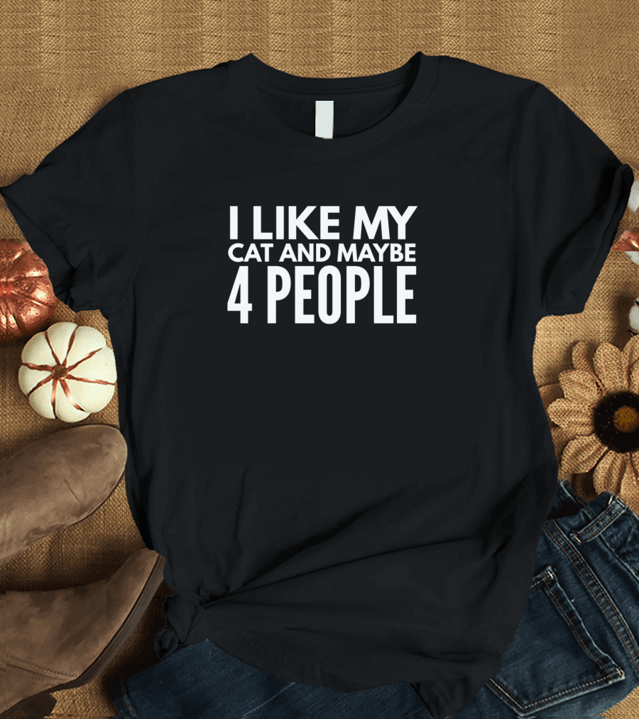 I Like My Cat and Maybe 4 People T-Shirt