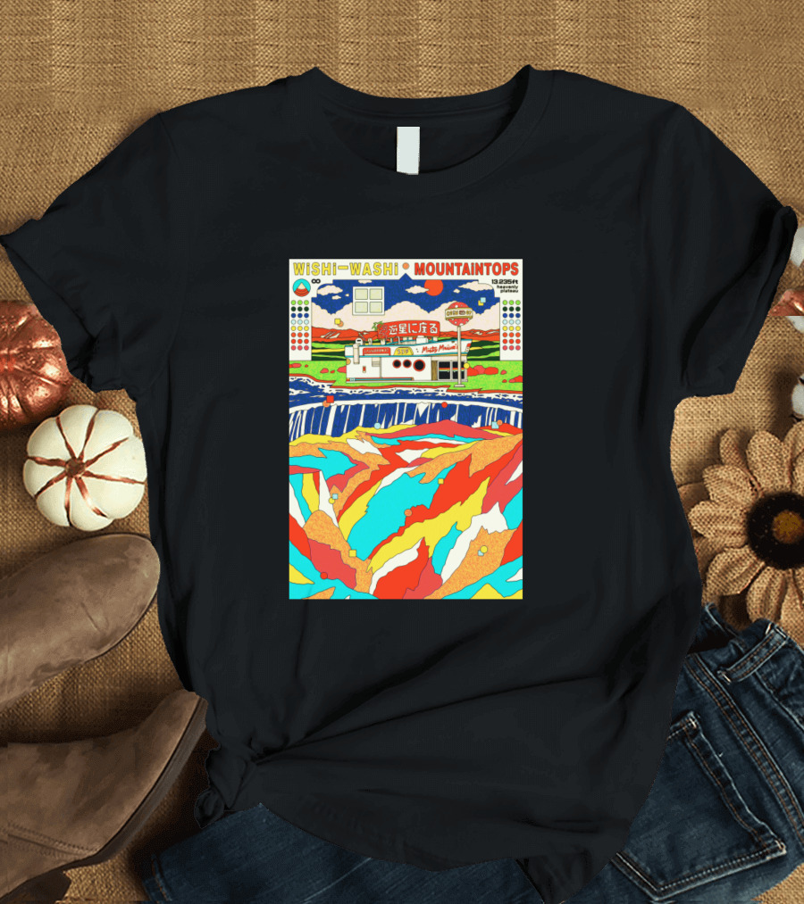 Khruangbin Wishi-Washi Mountaintops Mt Fuji Motel Retro Japanese T-Shirt