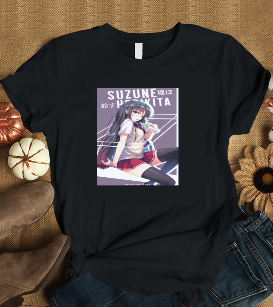 Suzune Horikita Anime Character Illustration by KazuhikoAozora Artwork Japan Style from Mushanime series T-Shirt