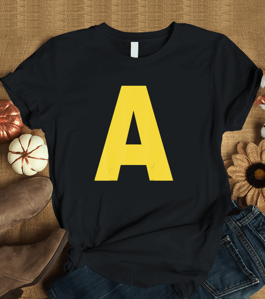 Yellow Letter A Chipmunk Iconic T-Shirt