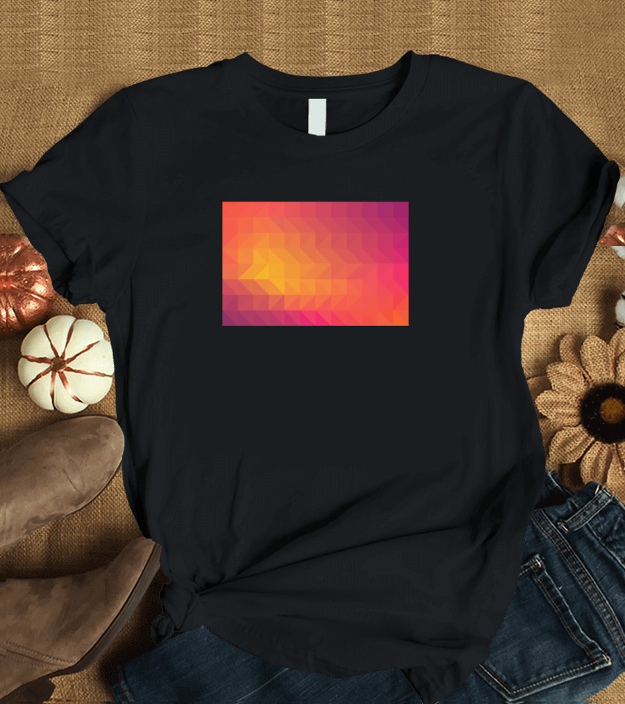 Triangle Color Gradient Geometric Sunset Hues T-Shirt