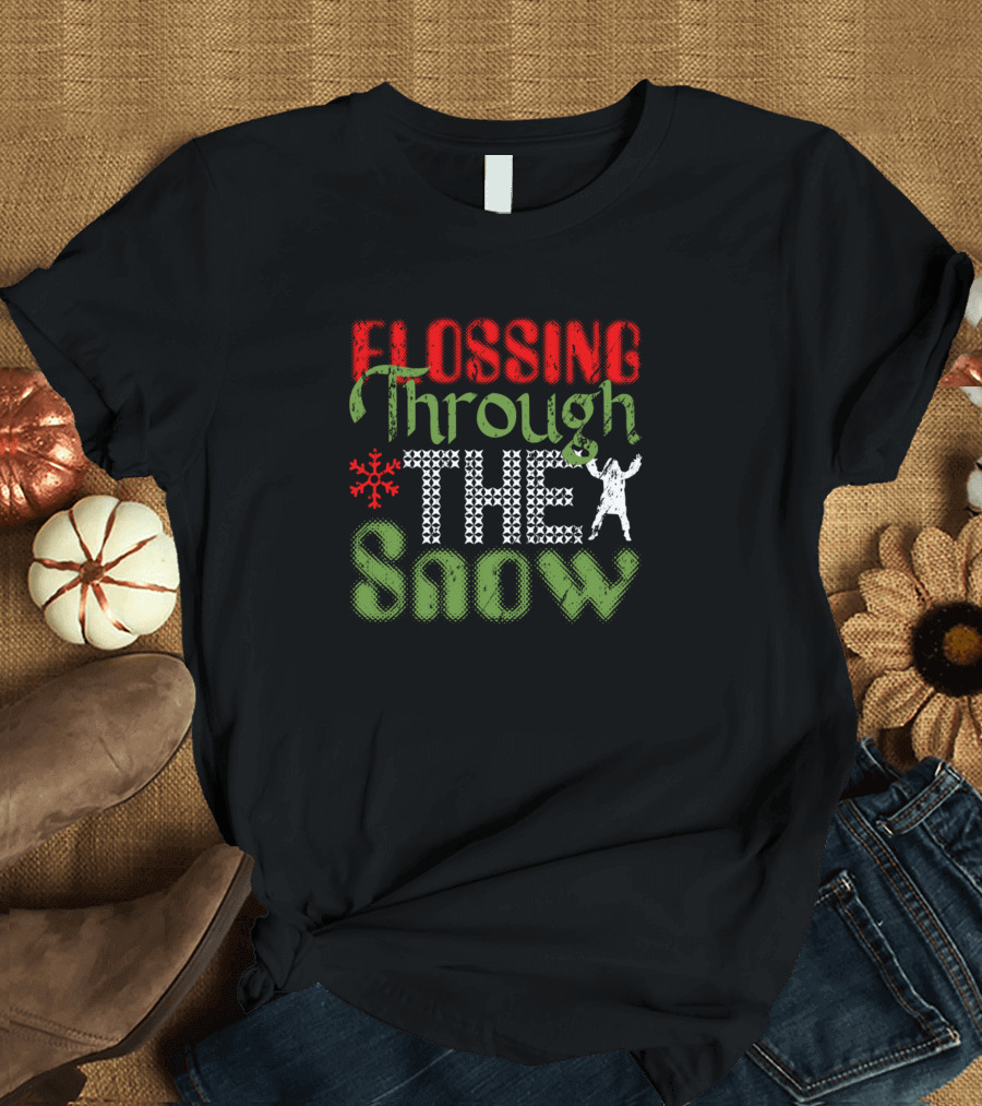 Flossing Through The Snow Christmas Dance T-Shirt