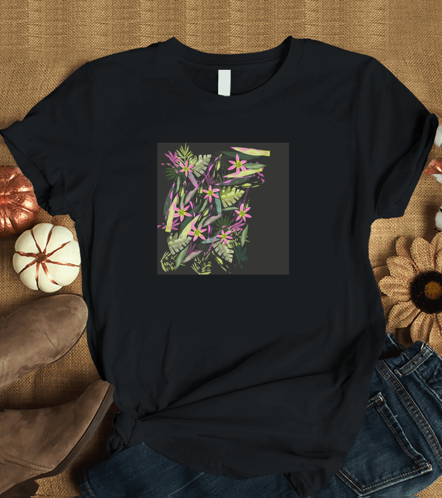 Tropical Pop Floral Jungle Leaf T-Shirt