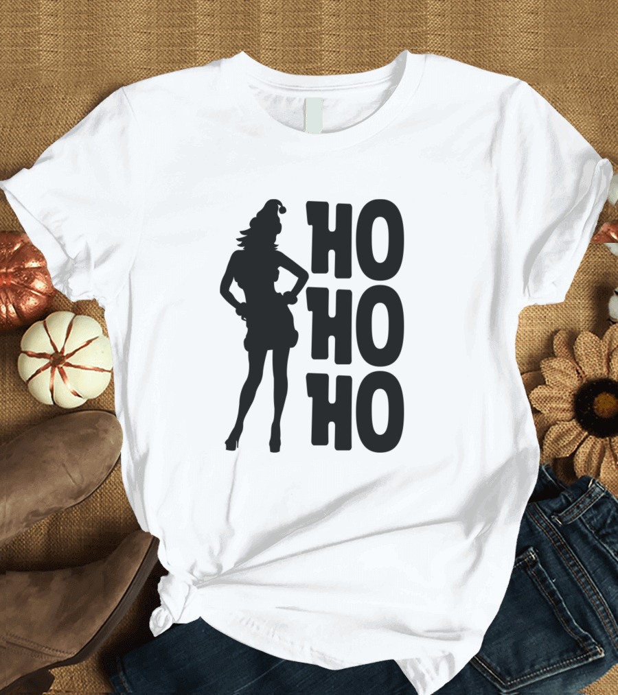 Ho Ho Ho Funny Lady Santa Claus Christmas Xmas Swe T-Shirt