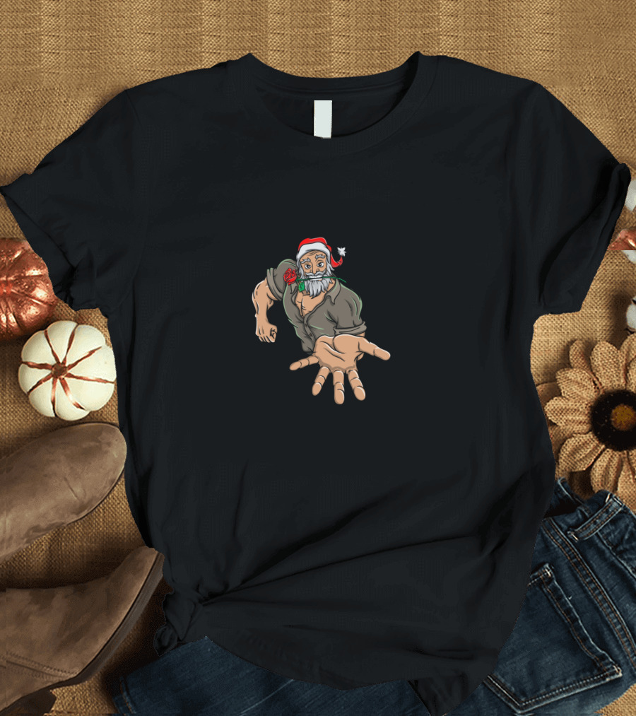 Macho Santa Claus Funny Lewd Christmas Wanna Sit on My Lap T-Shirt
