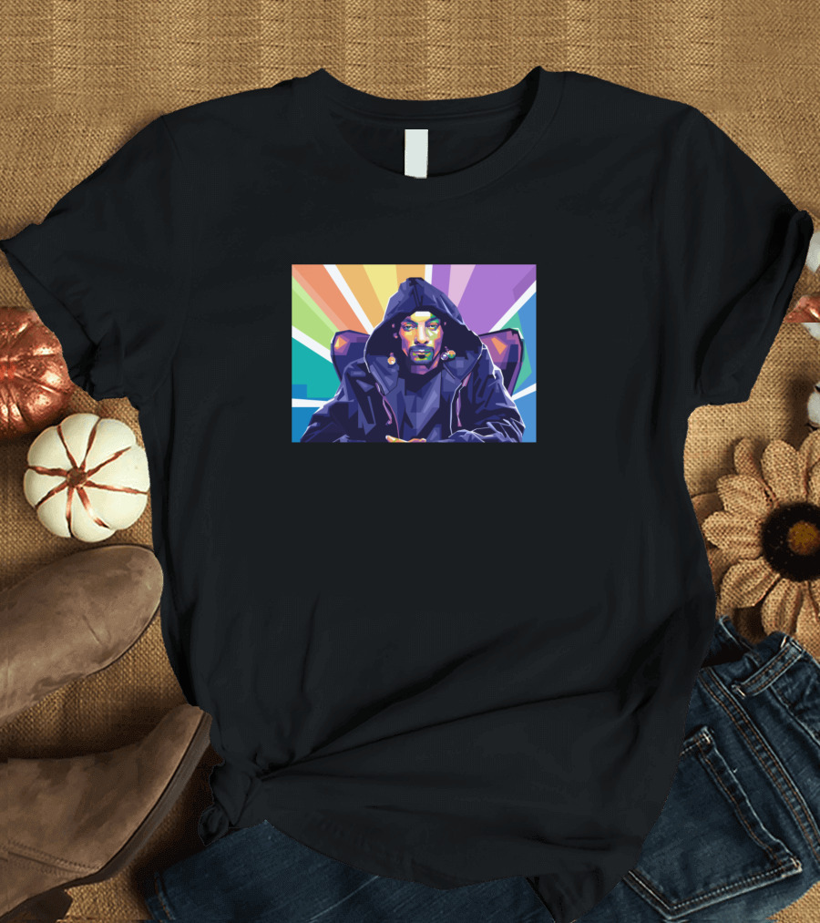 Snoop Dogg Colorful Geometric Hoodie Portrait T-Shirt