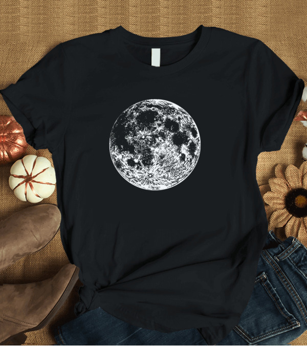 T-Shirt: Trendy Black and White Lunar Surface T-Shirt Trendy Black and White Lunar Surface T-Shirt