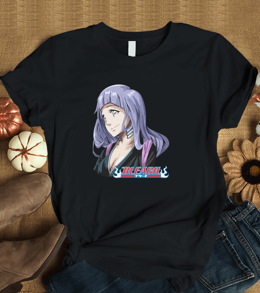 Bleach Anime Character with Purple Hair and Flames T-Shirt