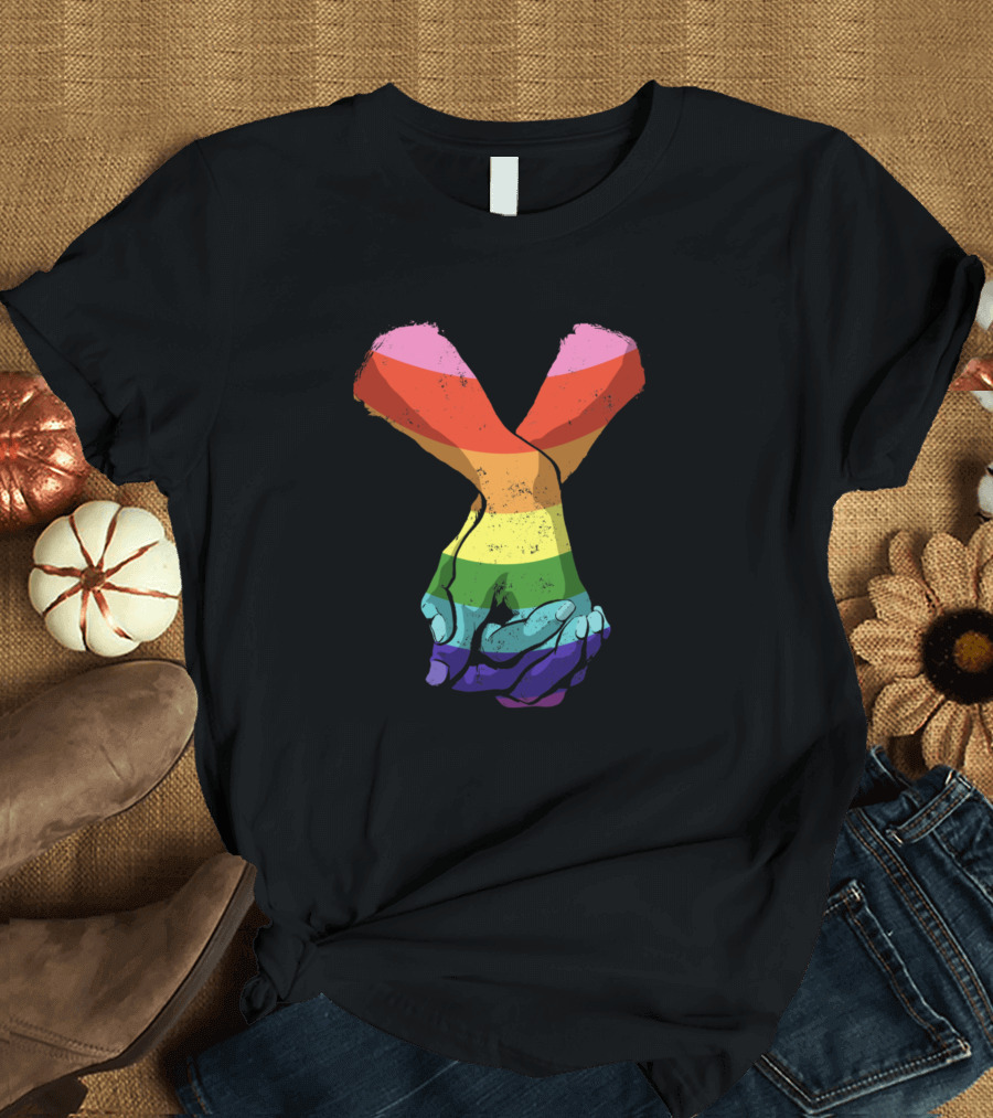 Pride Rainbow Holding Hands Unity T-Shirt