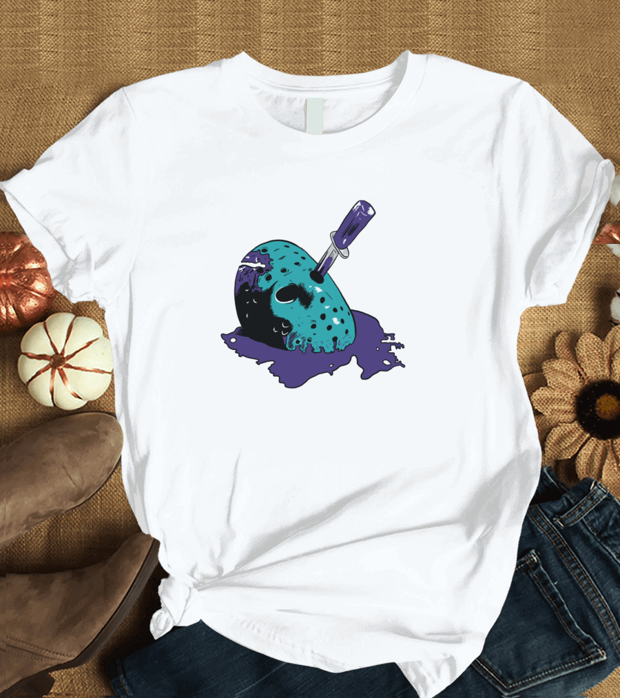 Jason Voorhees Mask with Knife T-Shirt