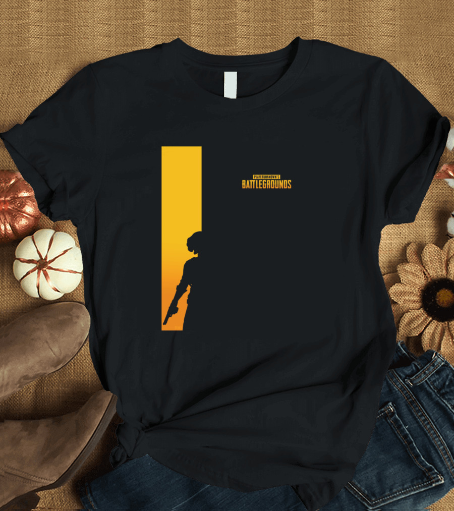 PlayerUnknown's Battlegrounds Silhouette Yellow Vertical Strip T-Shirt