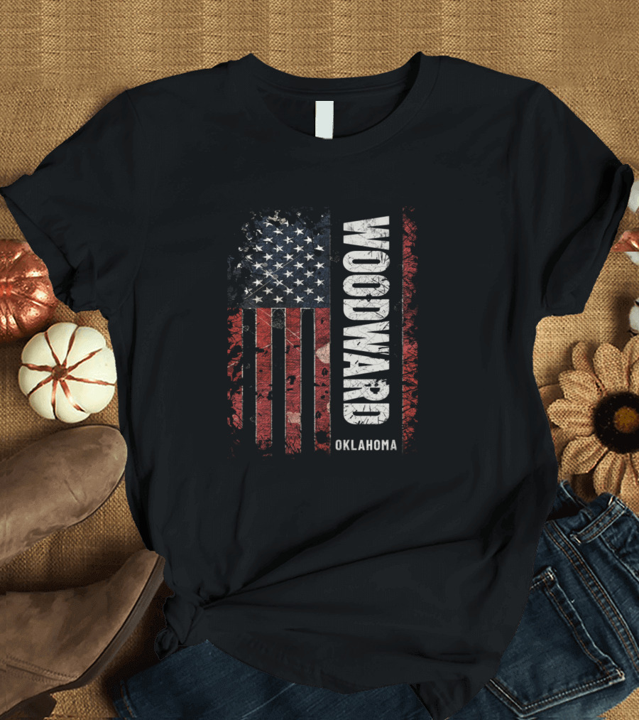 Woodward Oklahoma American Flag Vintage T-Shirt