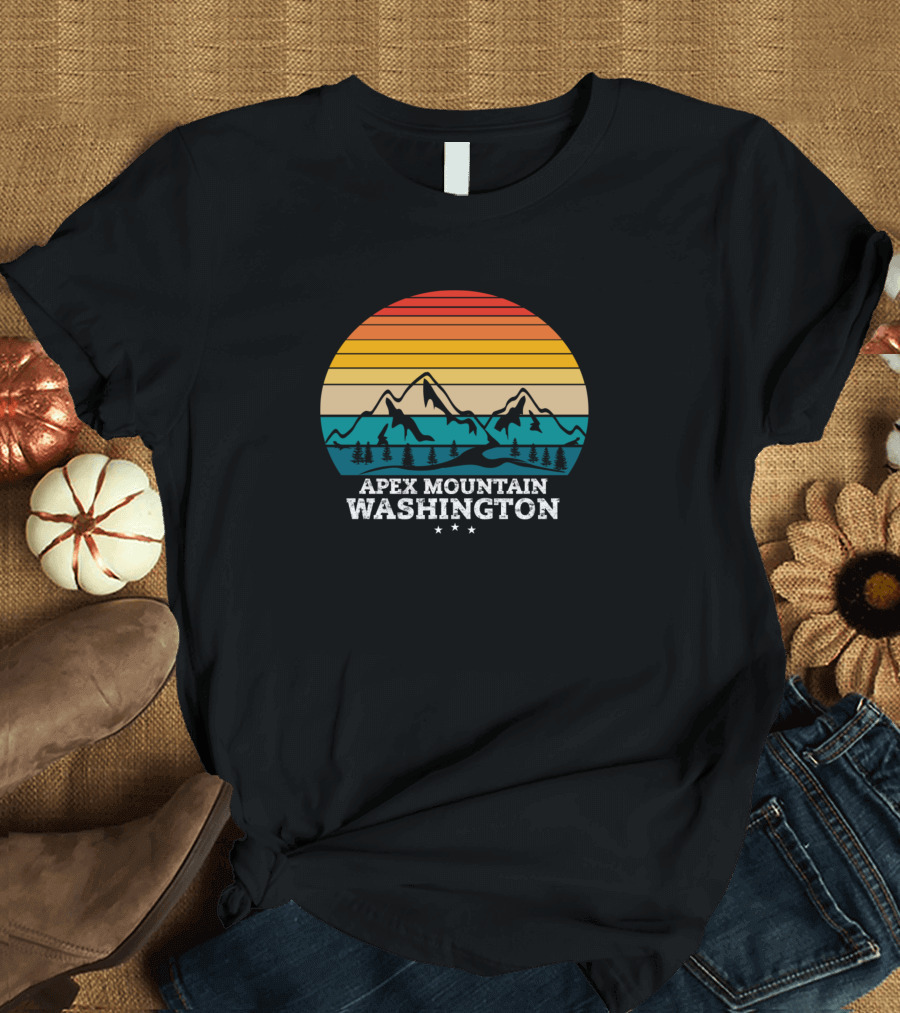 Apex Mountain Washington Retro Sunset Landscape T-Shirt