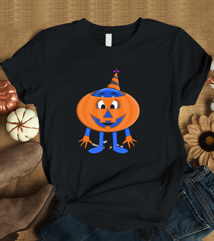 Mr Festives Pumpkin Halloween Candy Party Hat Fun T-Shirt