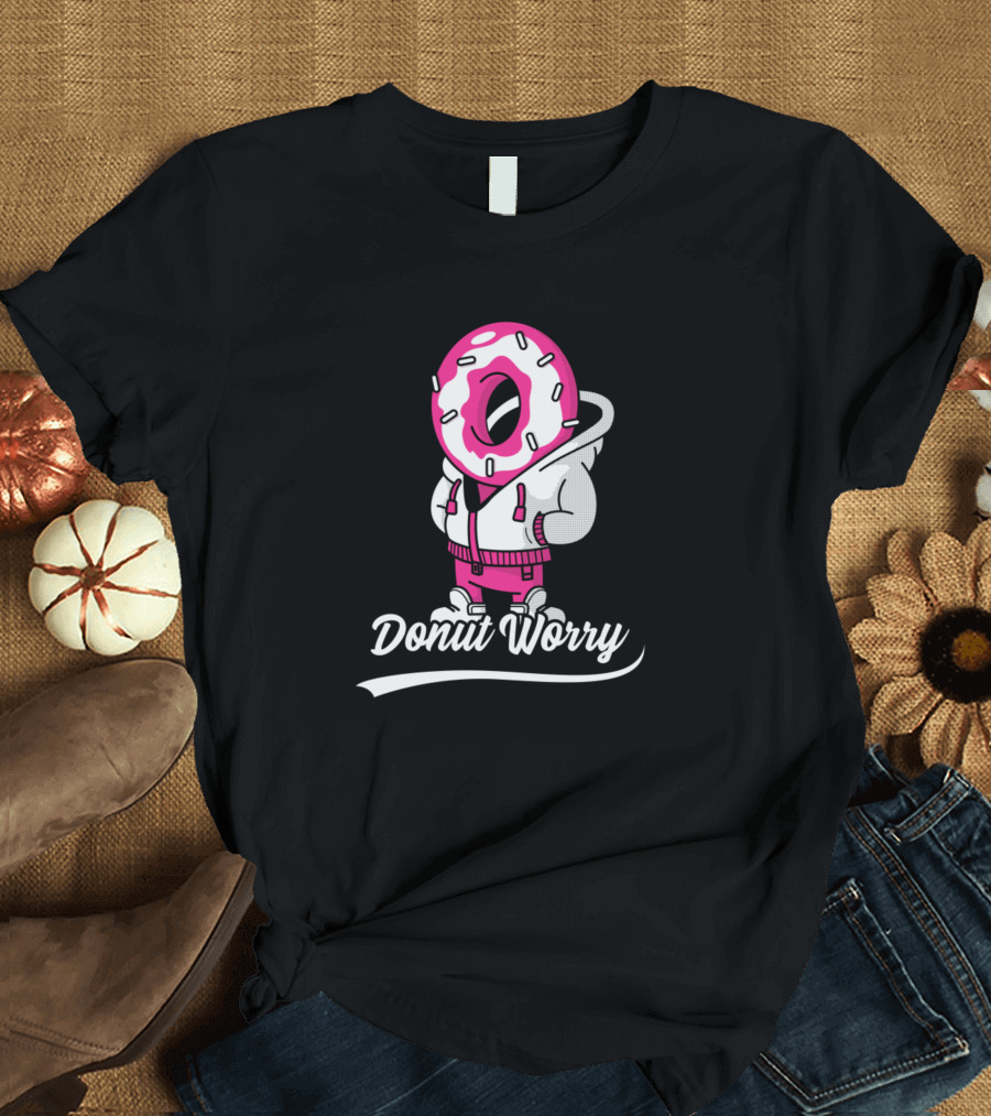 Donut Worry Pink Sprinkled Character T-Shirt