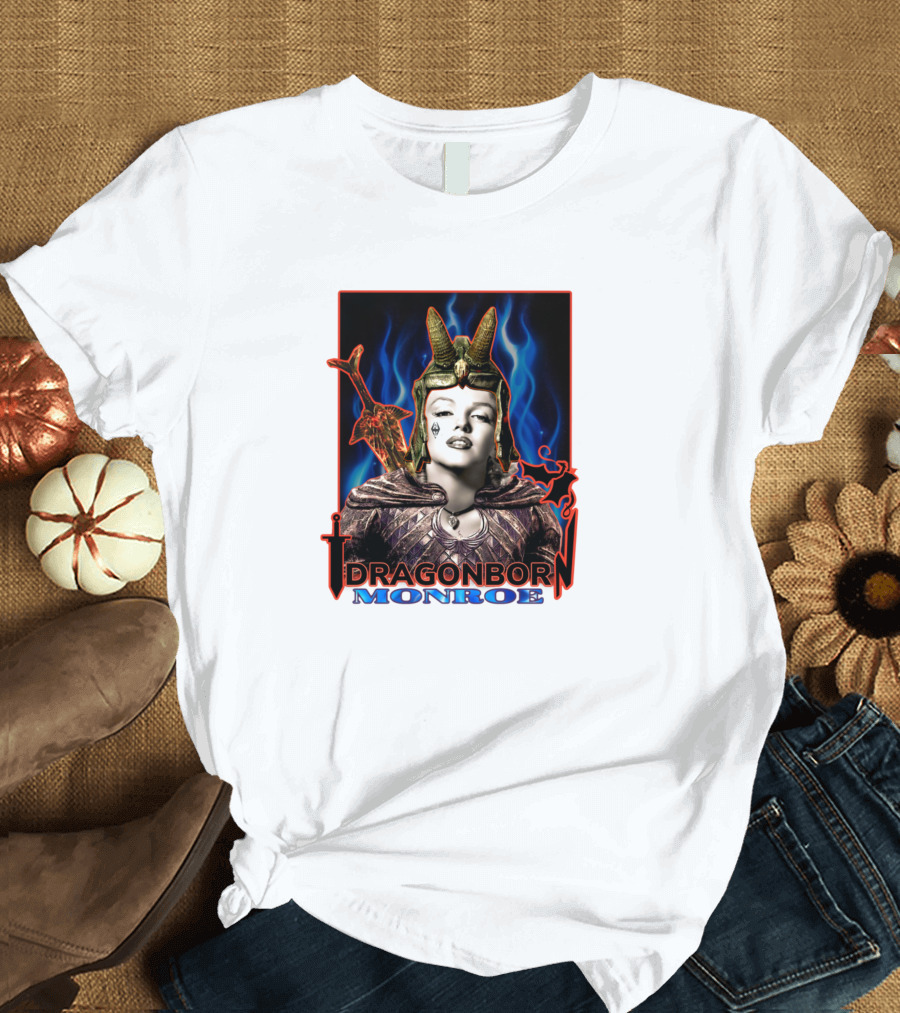 Dragonborn Monroe Fantasy Fusion Flame Knight T-Shirt