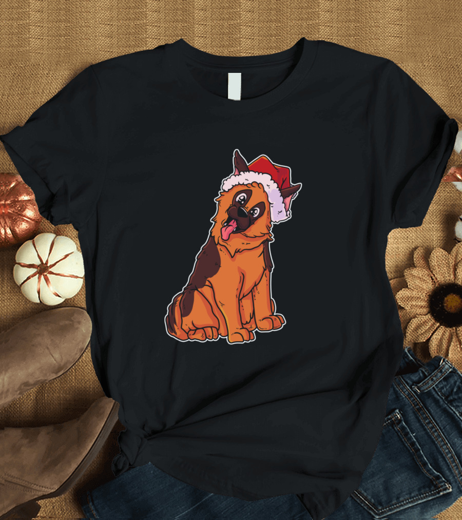 Santa Hat German Shepherd Christmas T-Shirt