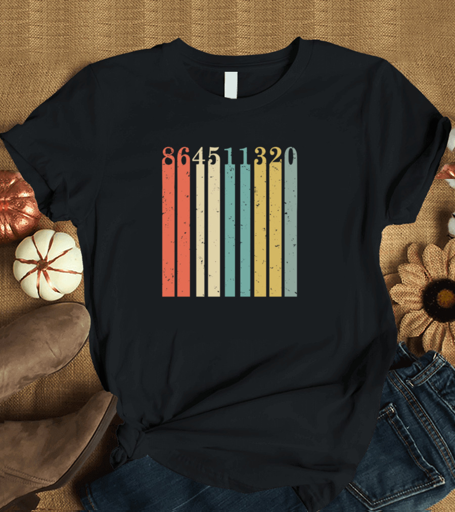 8645 Anti Trump Election 11320 Barcode Stripes T-Shirt